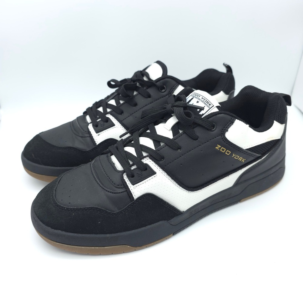 Zoo York Rodney Skate Shoes Men 12 Black White Gum Sole Streetwear Y2K Vibes